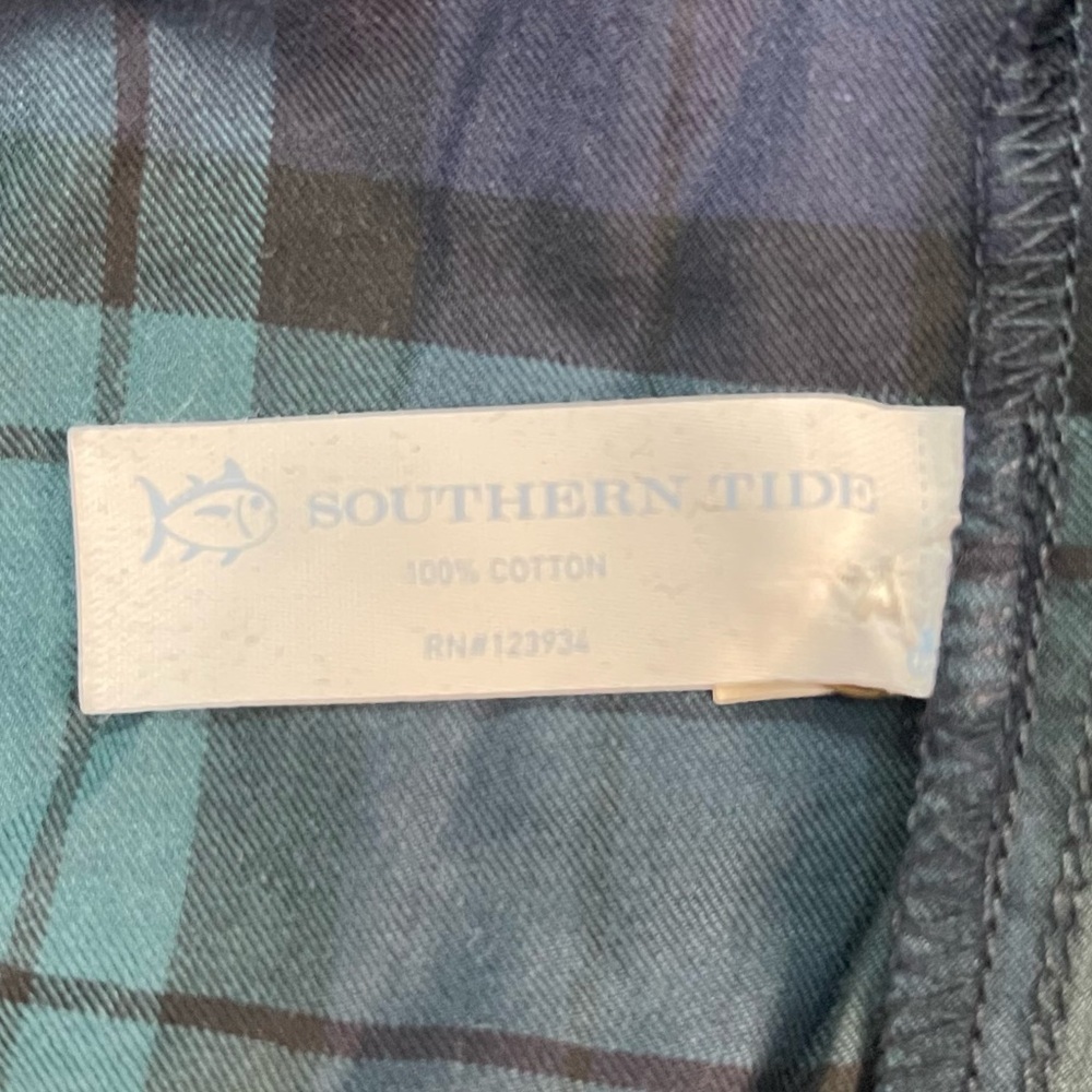 Southern Tide Aubree Plaid Top Green - Picture 6 of 8